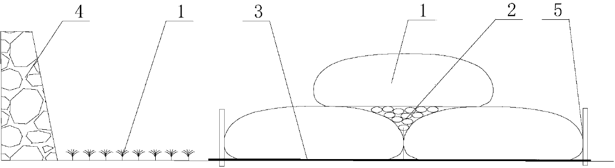 Ecological geotube submerged breakwater and stacking method thereof