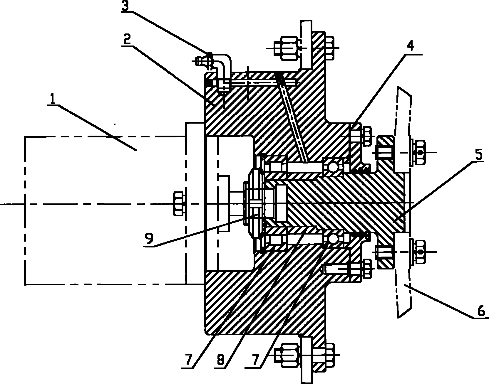 Bearing pedestal for cooling fan