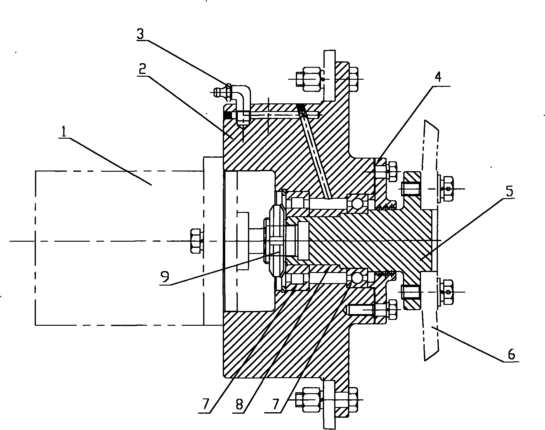 Bearing pedestal for cooling fan