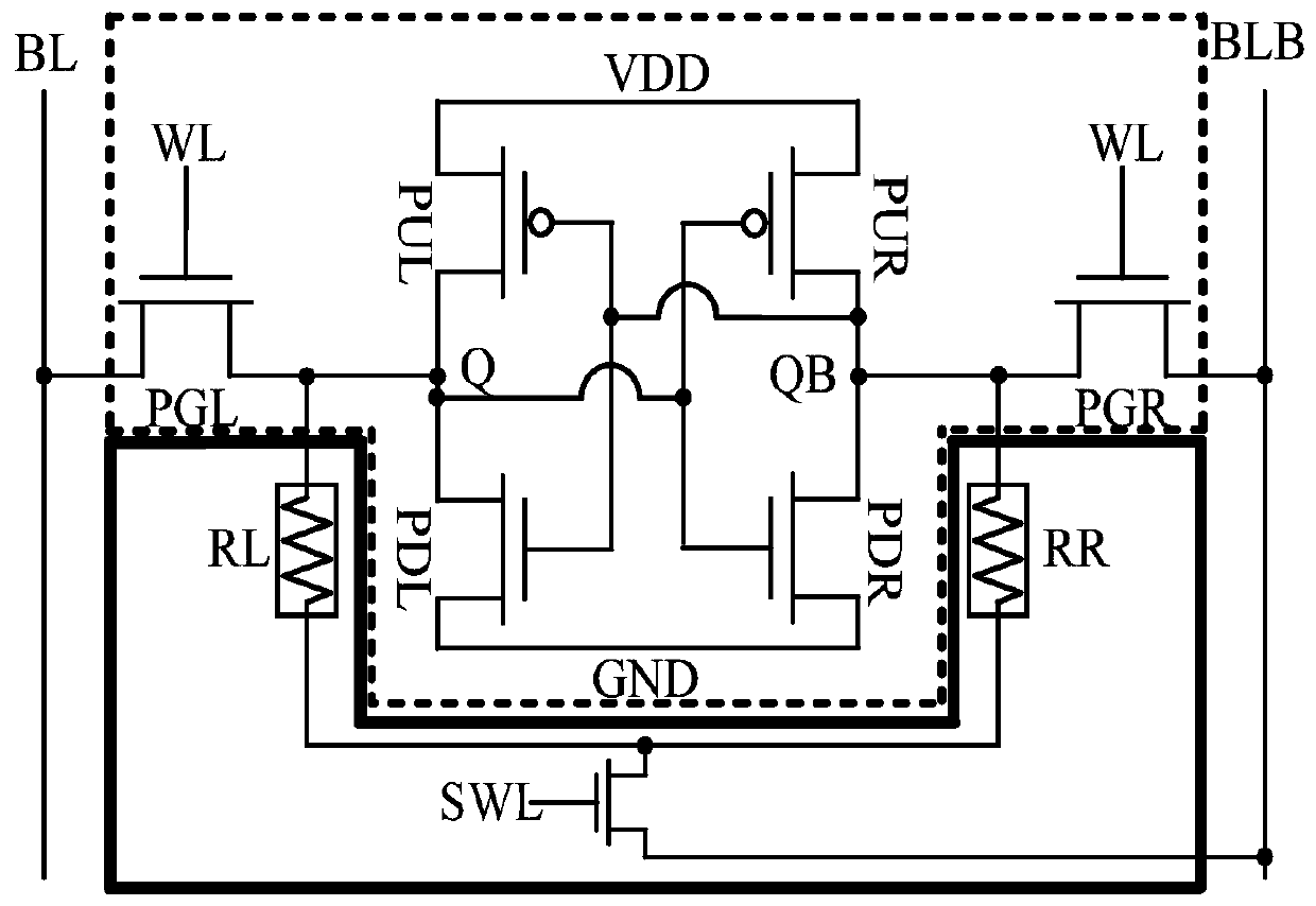 Average 7t1r non-volatile static random access memory unit