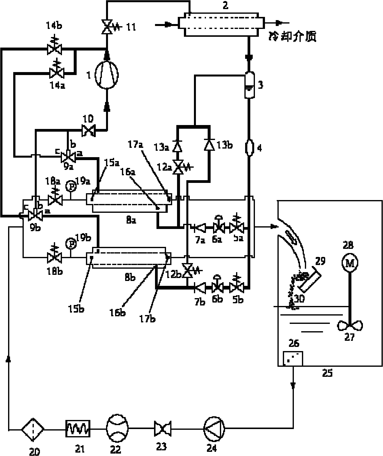 Supercooled liquid ice slurry continuous preparation device