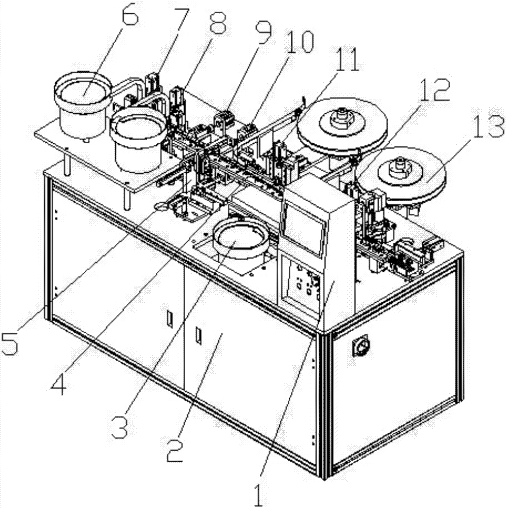 Automatic assembling machine of double-row eight-pin connector