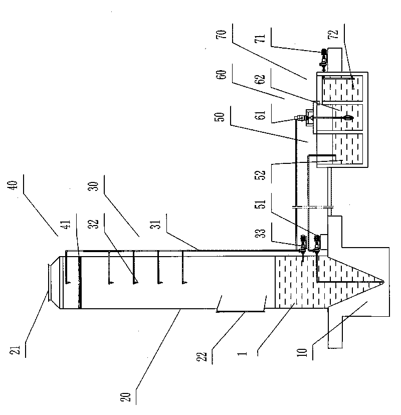 Internally circulating wet flue gas desulfurization tower