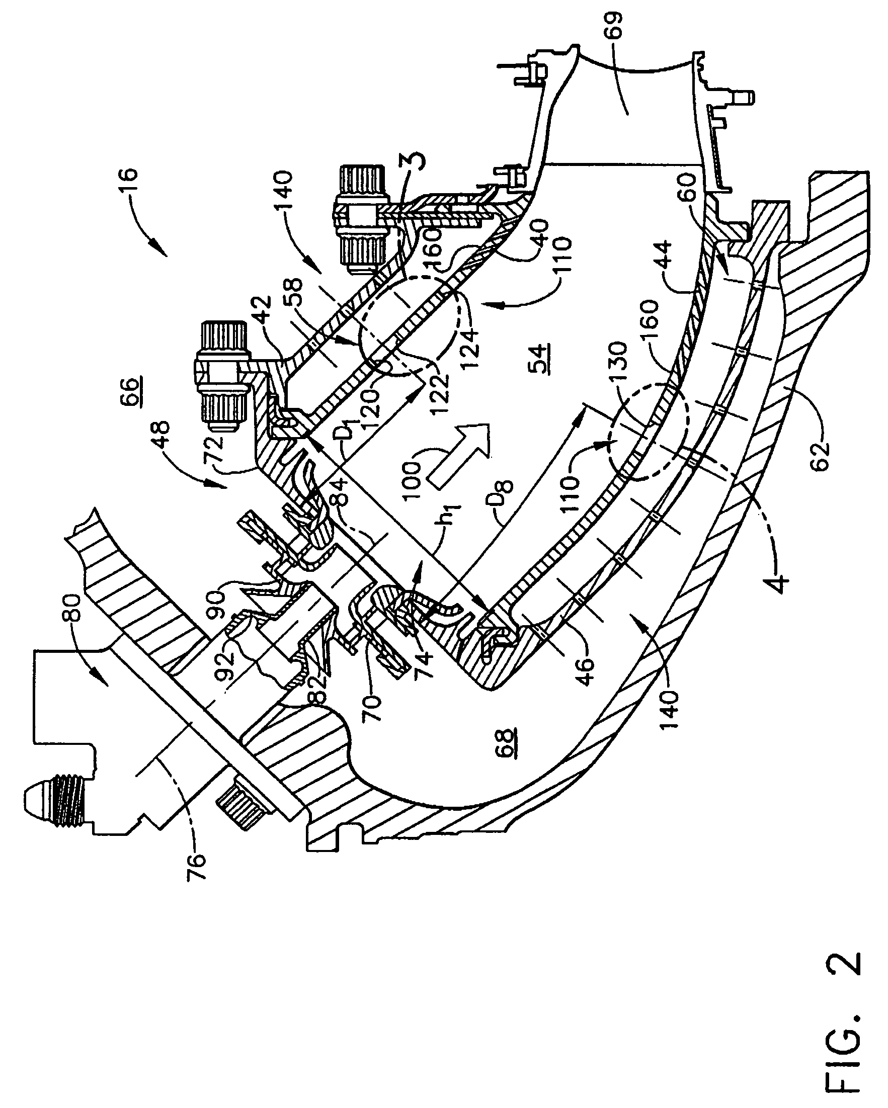 Methods and apparatus for cooling turbine engine combustor exit temperatures