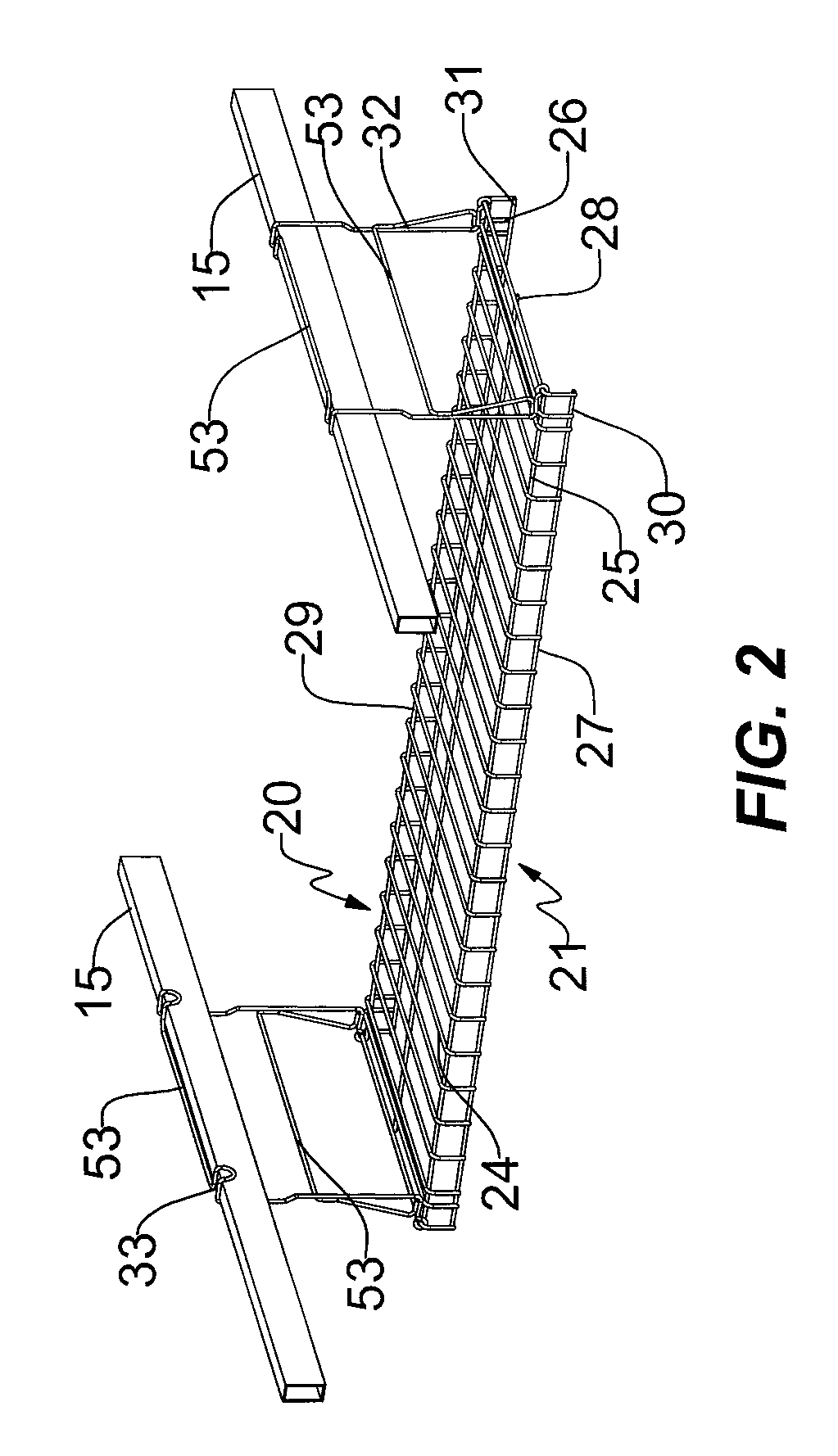 Hanging shelving system