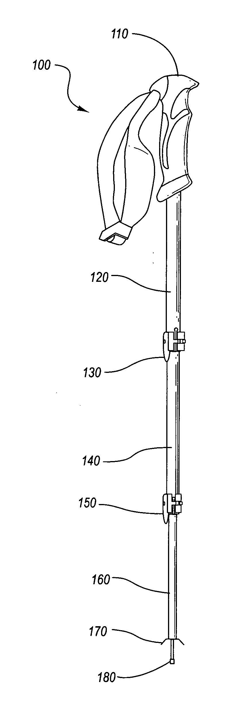 Collapsible ski pole system