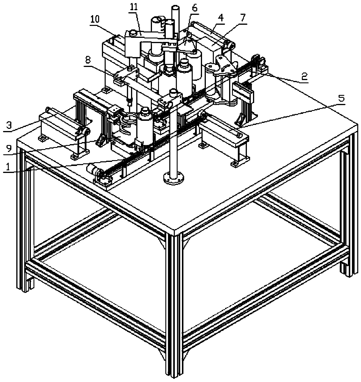 Empty bottle feeding, filling and packaging automatic production line