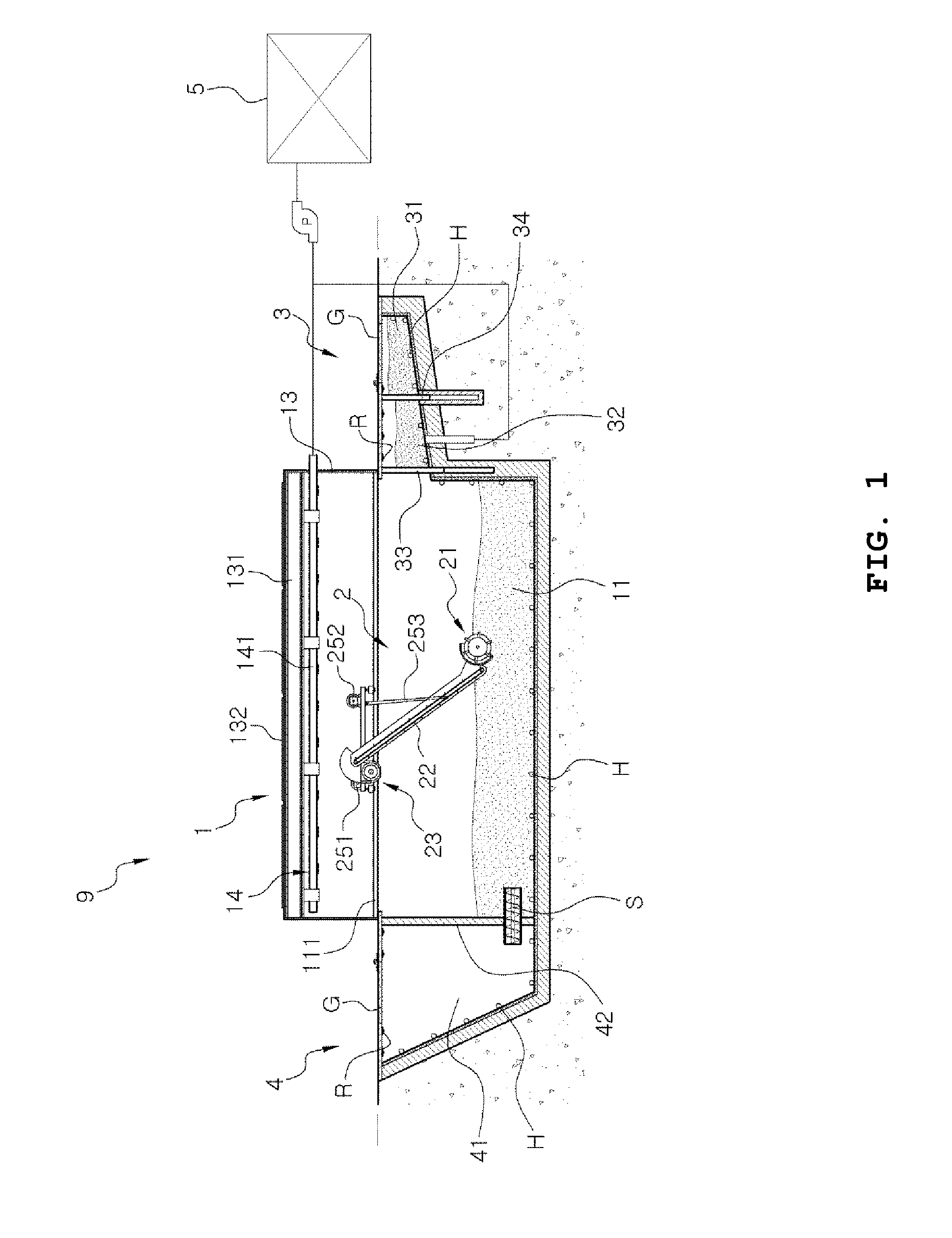 Dry anaerobic composting facility