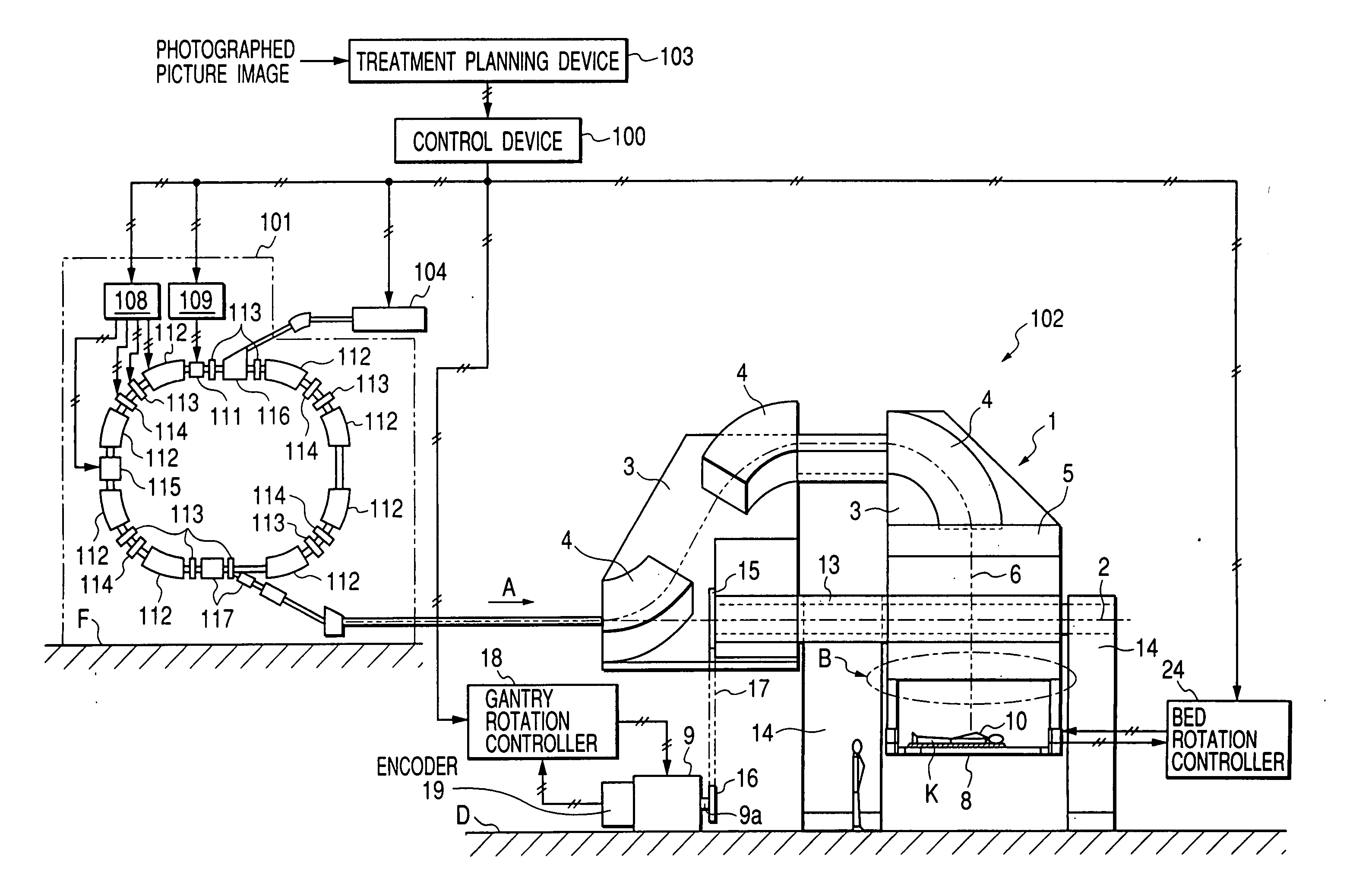 Medical charged particle irradiation apparatus