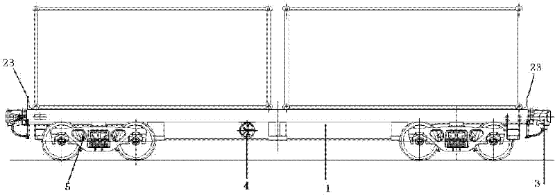 Multipurpose broad-gauge container platform wagon