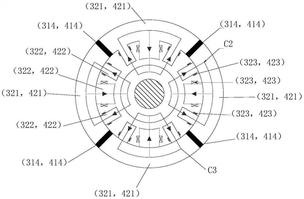 Magnetic suspension bearing assembly, motor and compressor