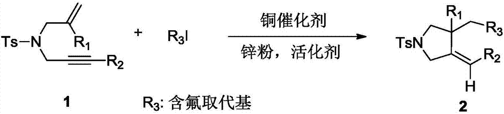 Preparation method of fluorine-containing polysubstituted pyrrolidine derivative