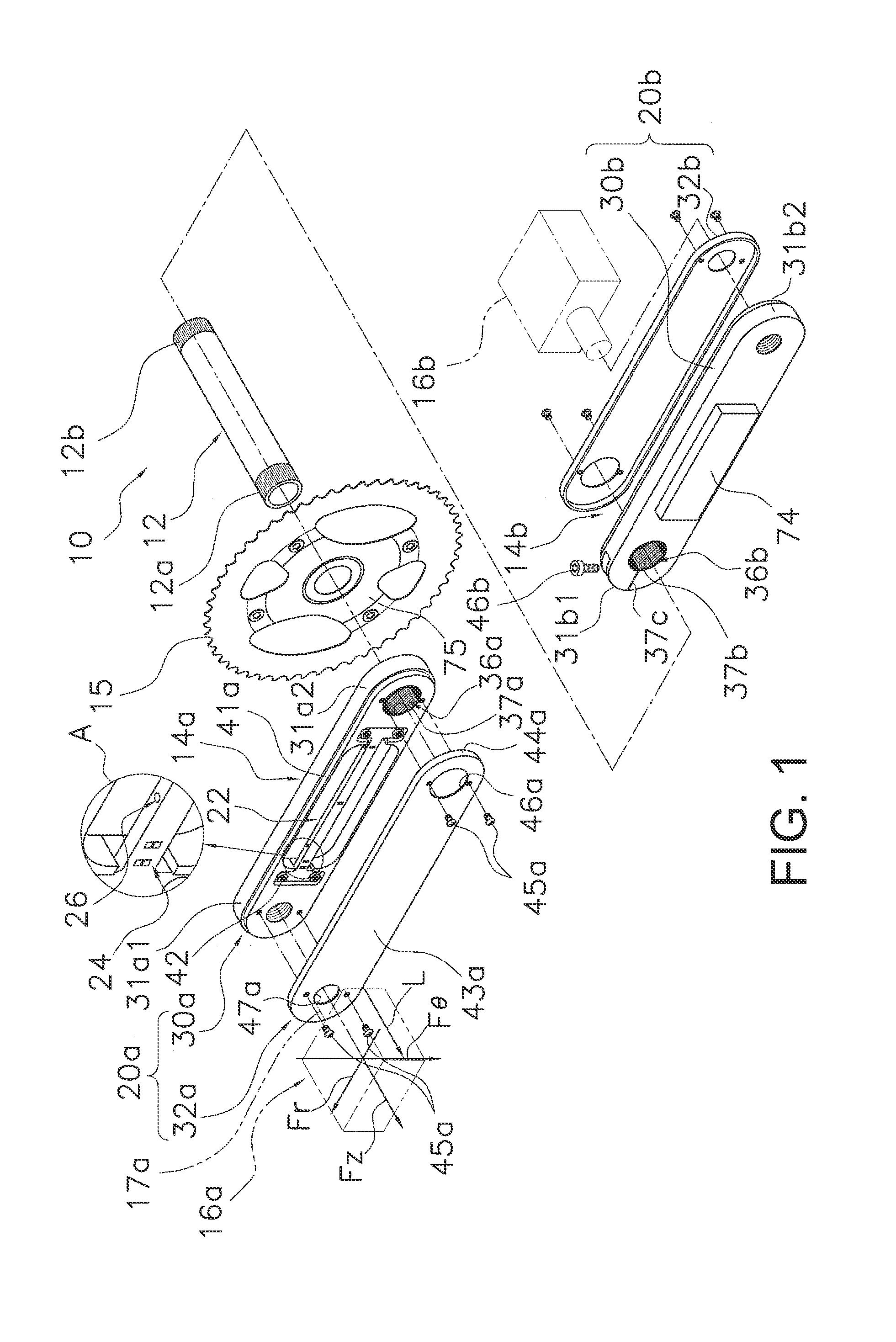 Pedaling force measurement device