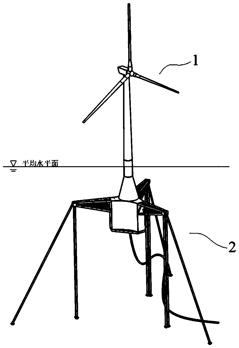 Tension leg type floating fan foundation and floating fan