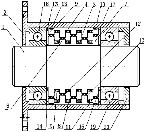 Tooth-aligning labyrinth magnetic fluid sealing device