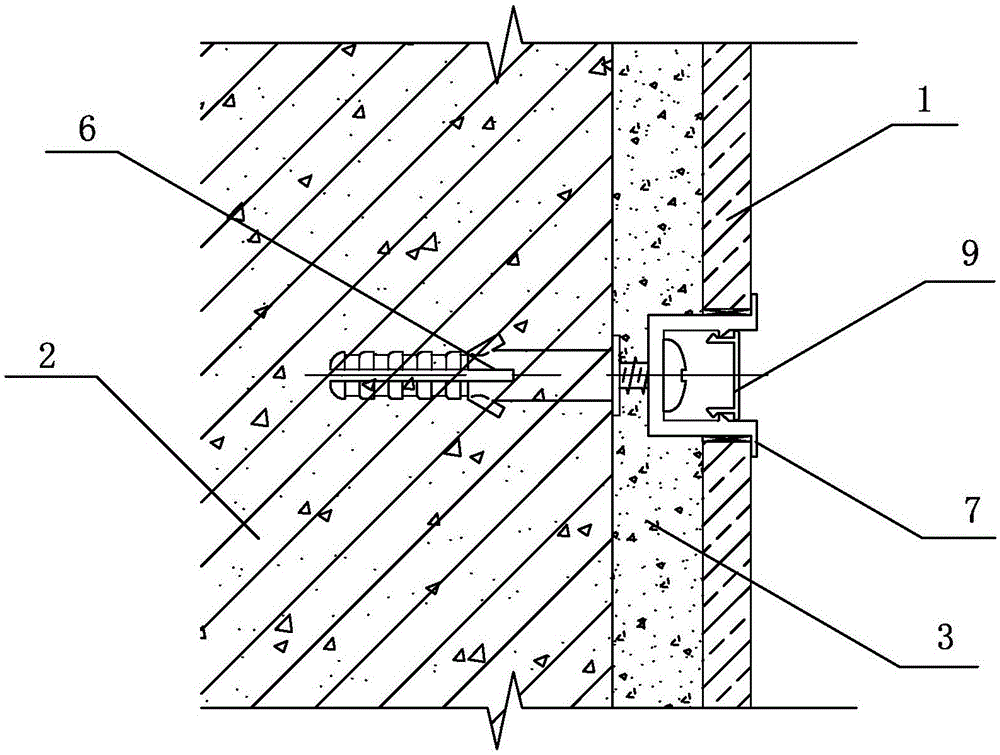 Wall face tile pavement structure