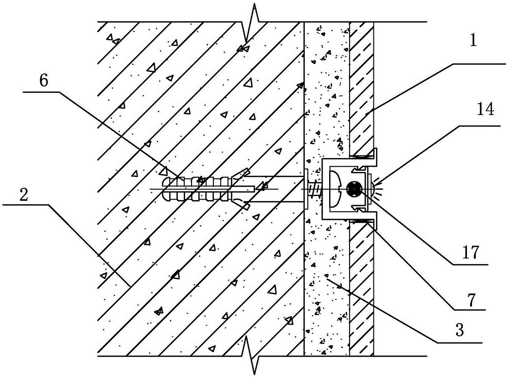 Wall face tile pavement structure