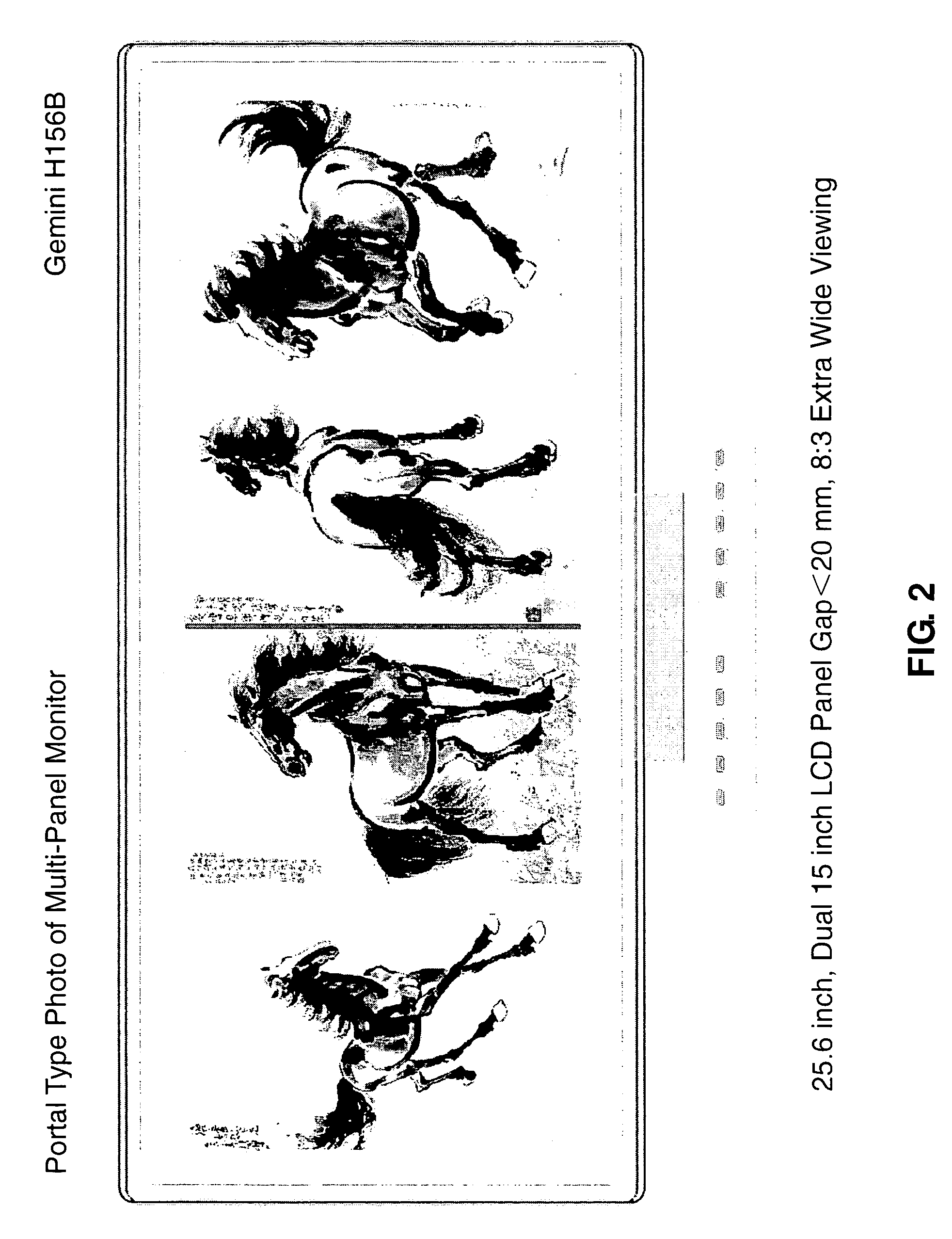 Multi-panel monitor displaying systems