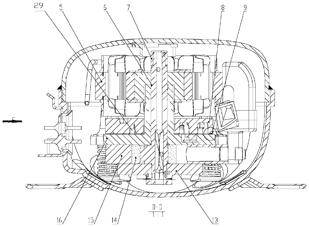 Rolling rotor compressor with suction-free check valve for low backpressure