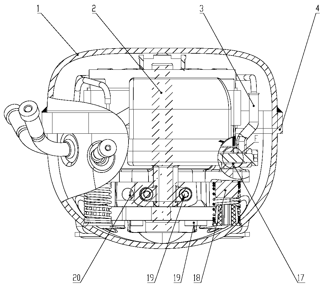 Rolling rotor compressor with suction-free check valve for low backpressure