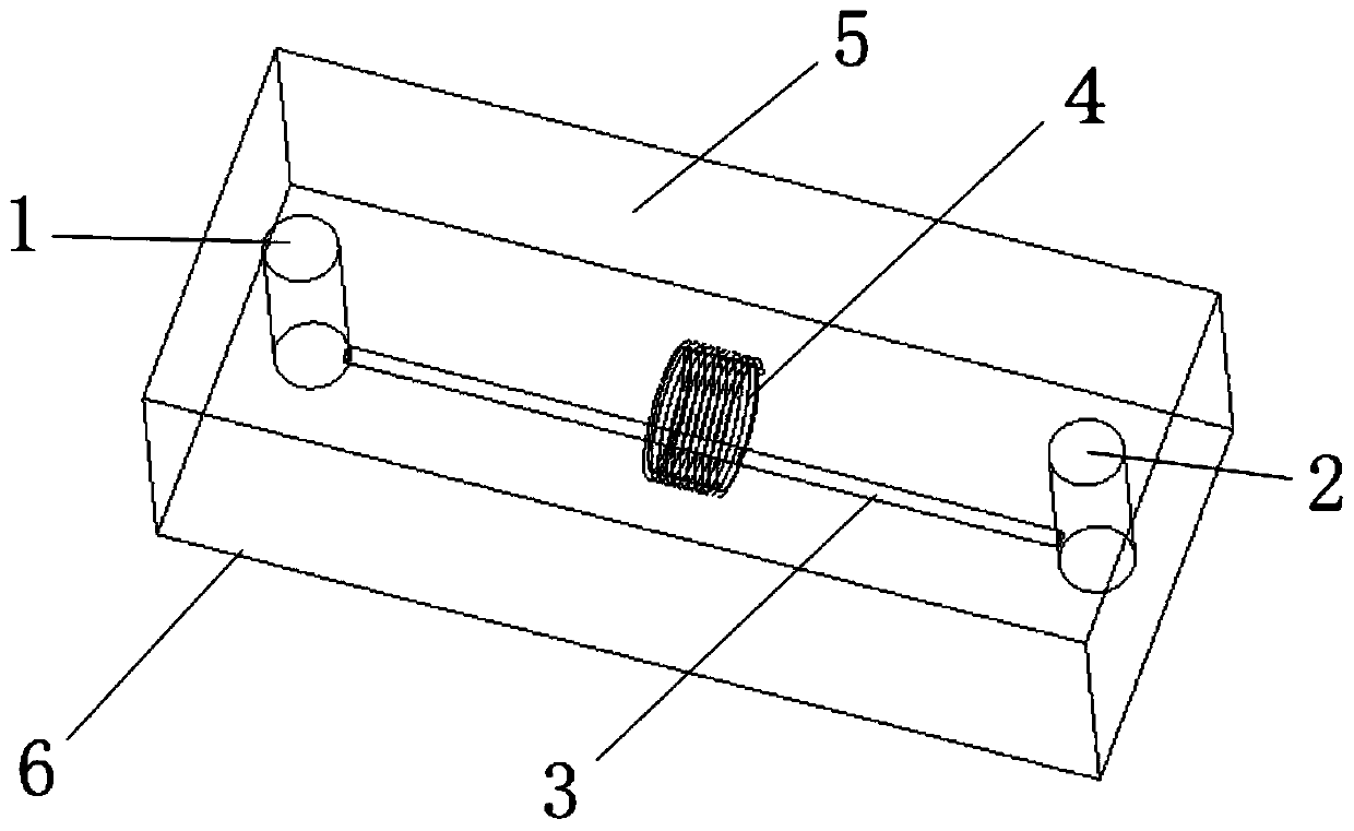 Inductance type magnetic nanometer material sensor and manufacturing method