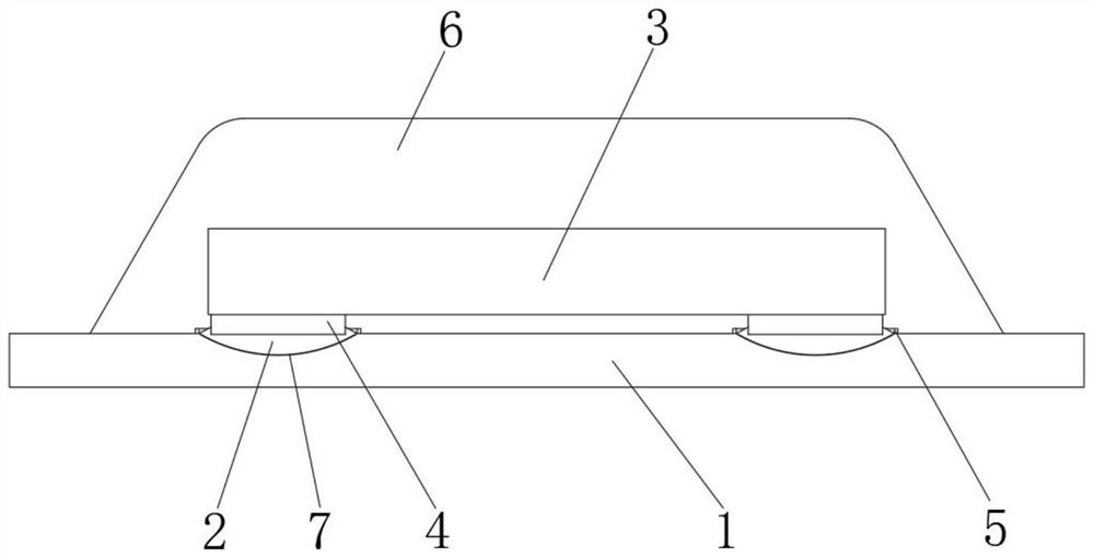 LED flip chip packaging device and packaging process thereof