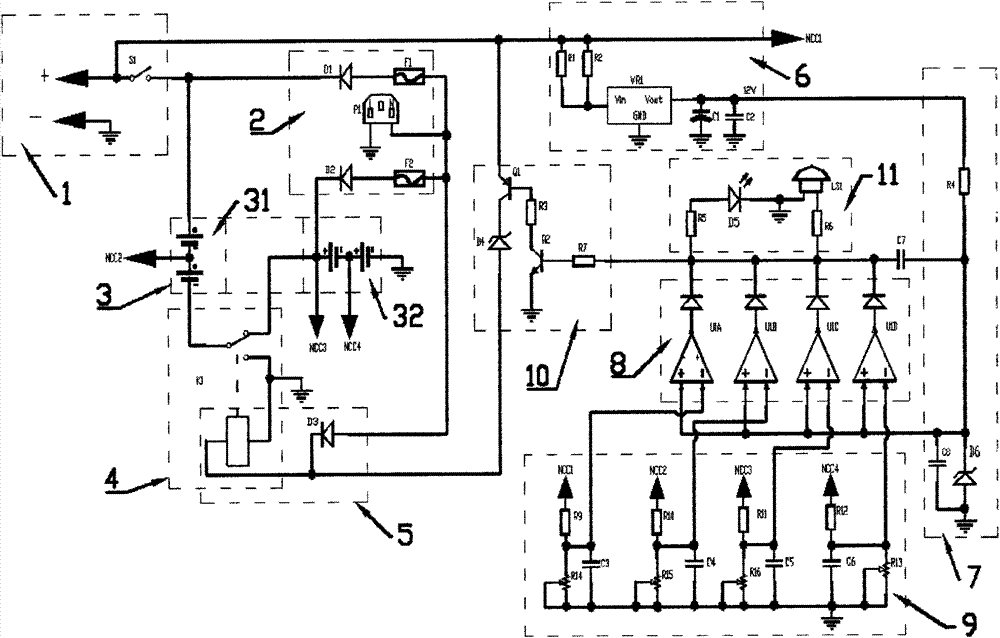 Combined general type power management balancer applied to multiple batteries and working method thereof