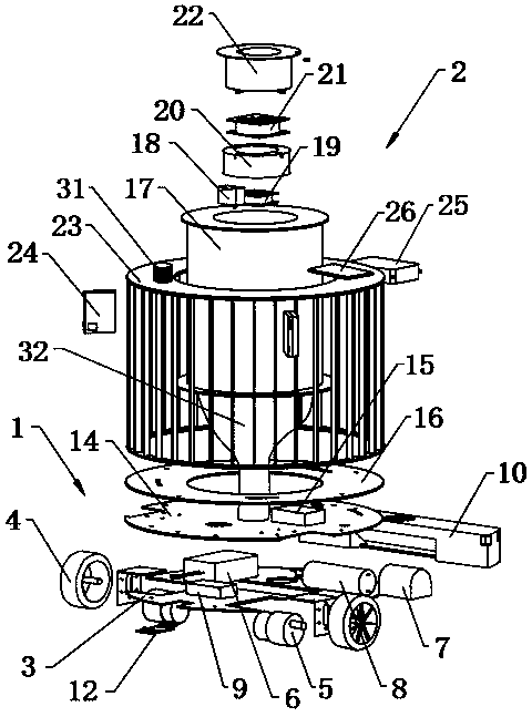 Mobile sweeping robot integrated with intelligent air purifier