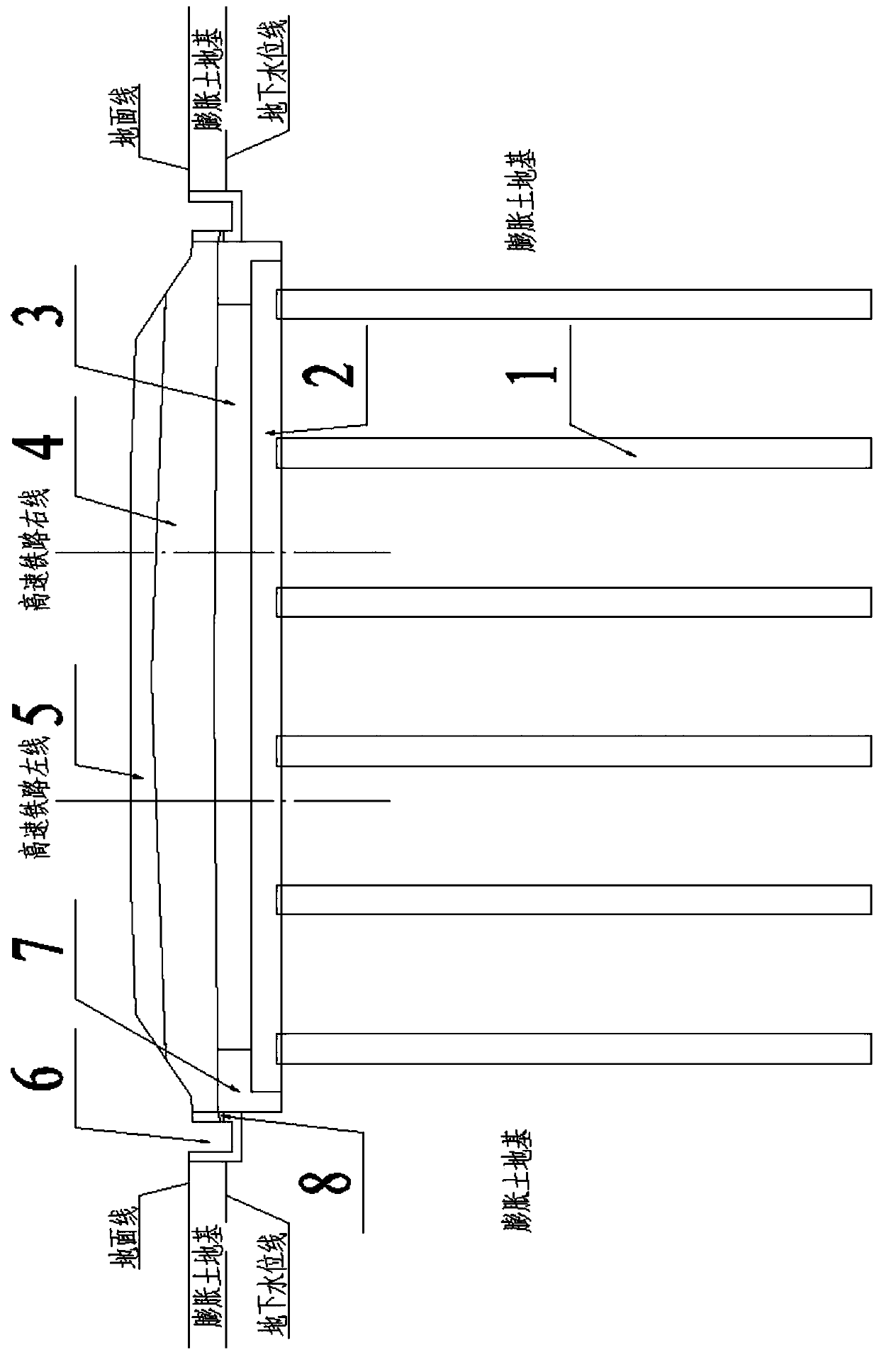 A construction method for expansive soil subgrade with high groundwater level and low filling and shallow excavation