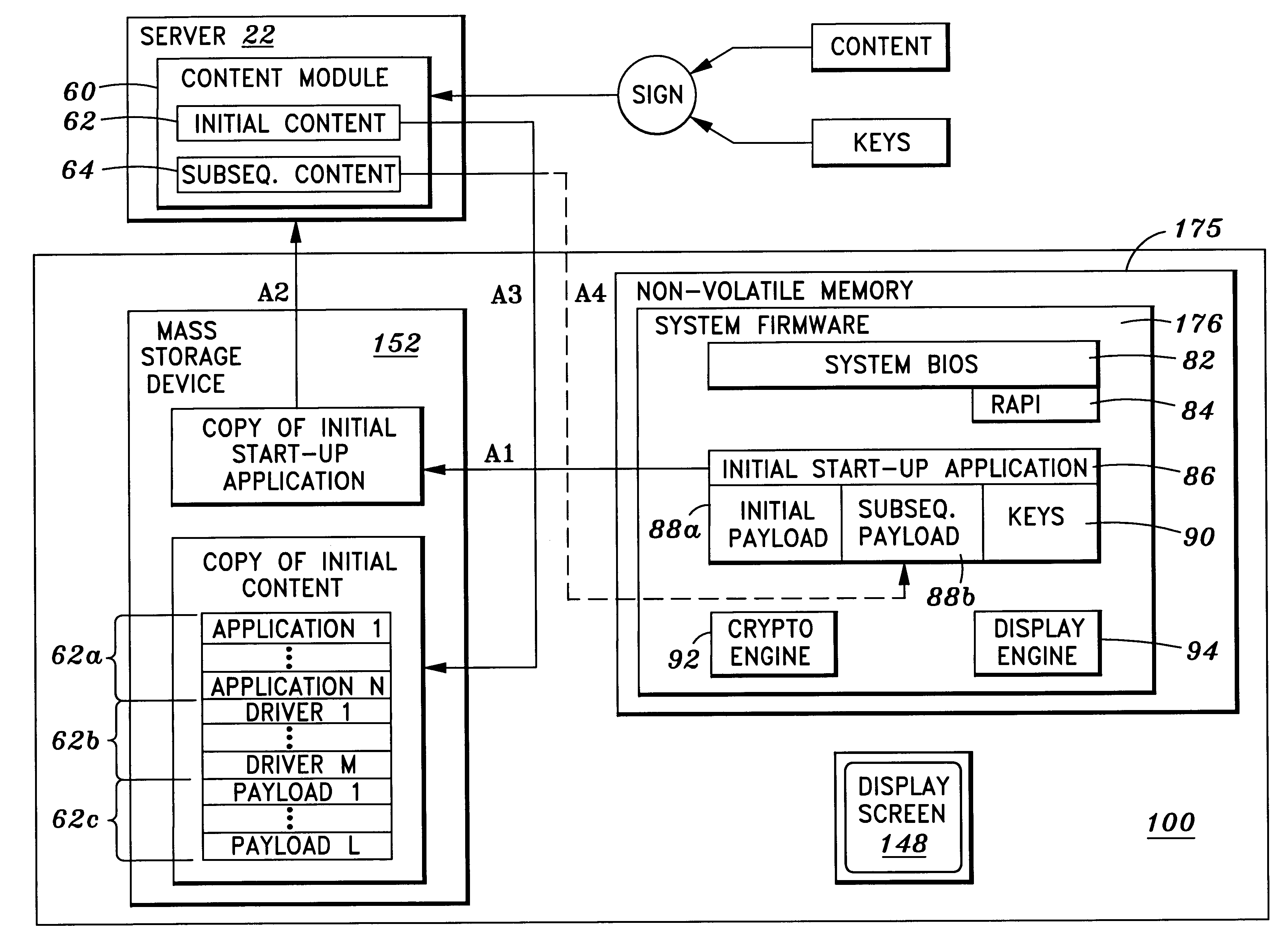 Method and system for transferring an application program from system firmware to a storage device