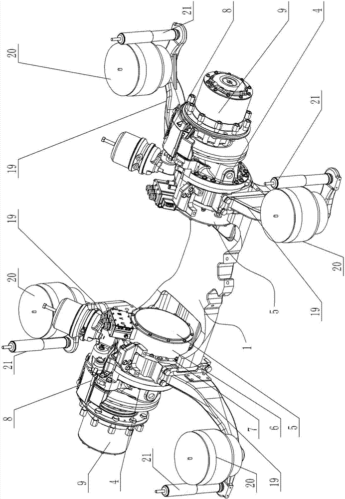 Pure electric wheelhub drive axle unit