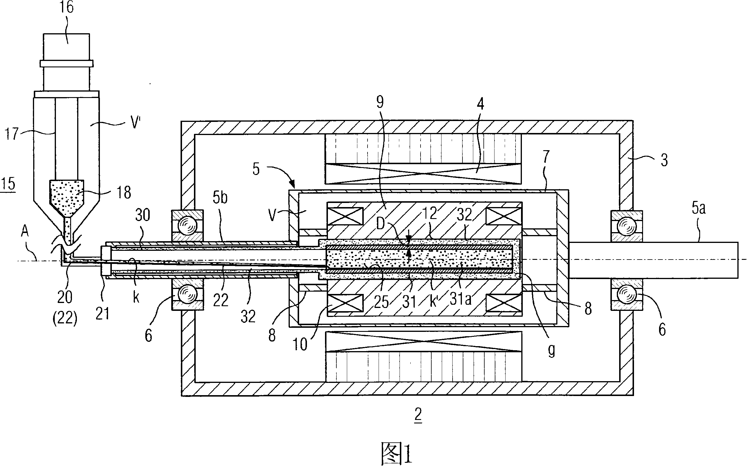 Machine system with a thermo-syphon cooled superconductor rotor winding