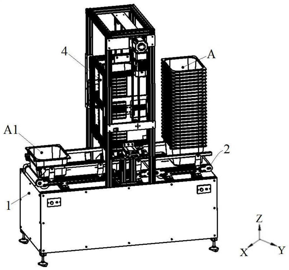 Unstacking device