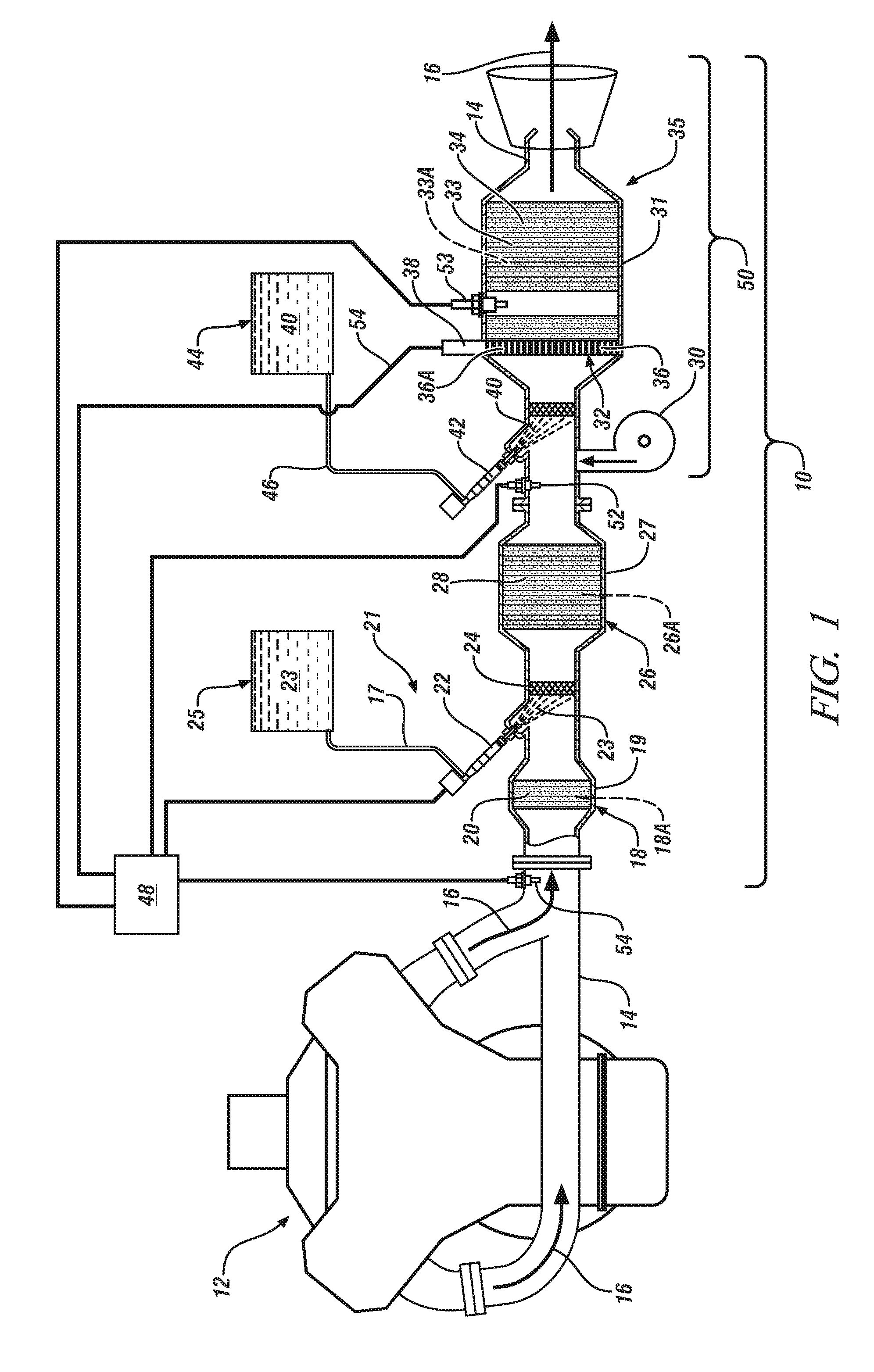 Control apparatus for temperature excursions within an exhaust gas treatment system