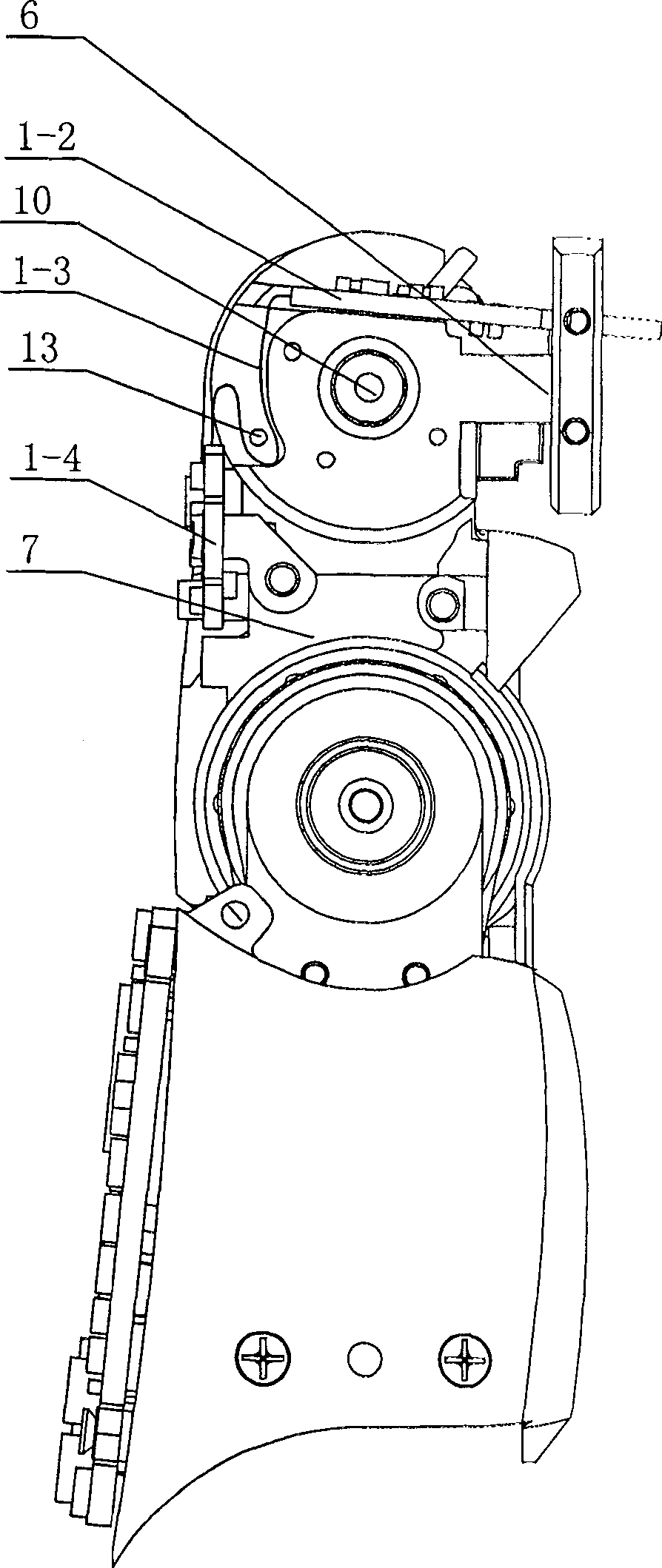 Flexible connecting line structure between integrated circuit board in the finger of robot delicacy hand