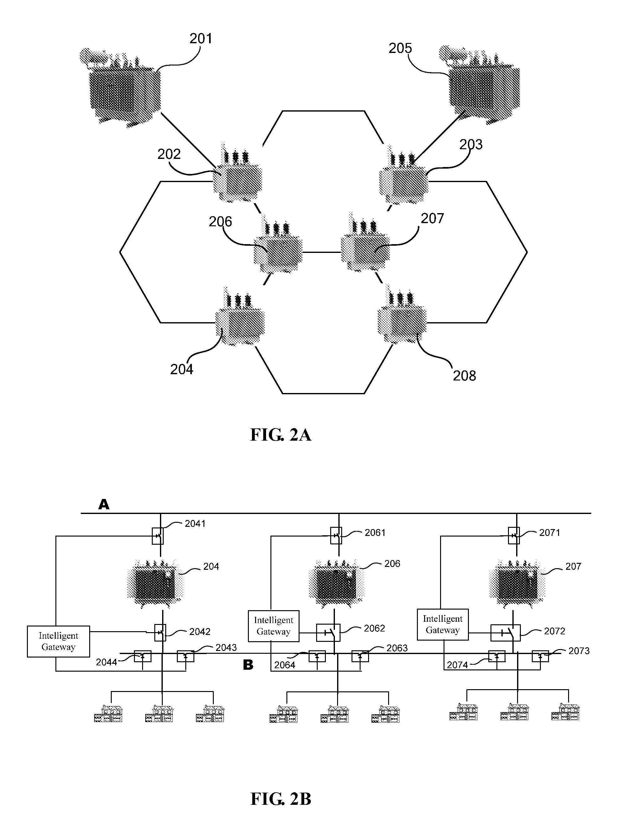 Cellular power supply network, intelligent gateway and power supply control method thereof