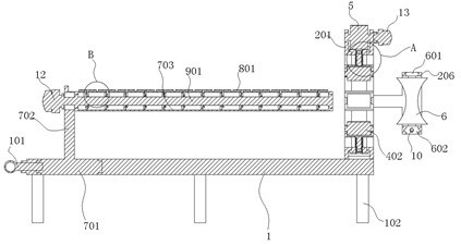 Straightening and repairing device for metal pipe machining