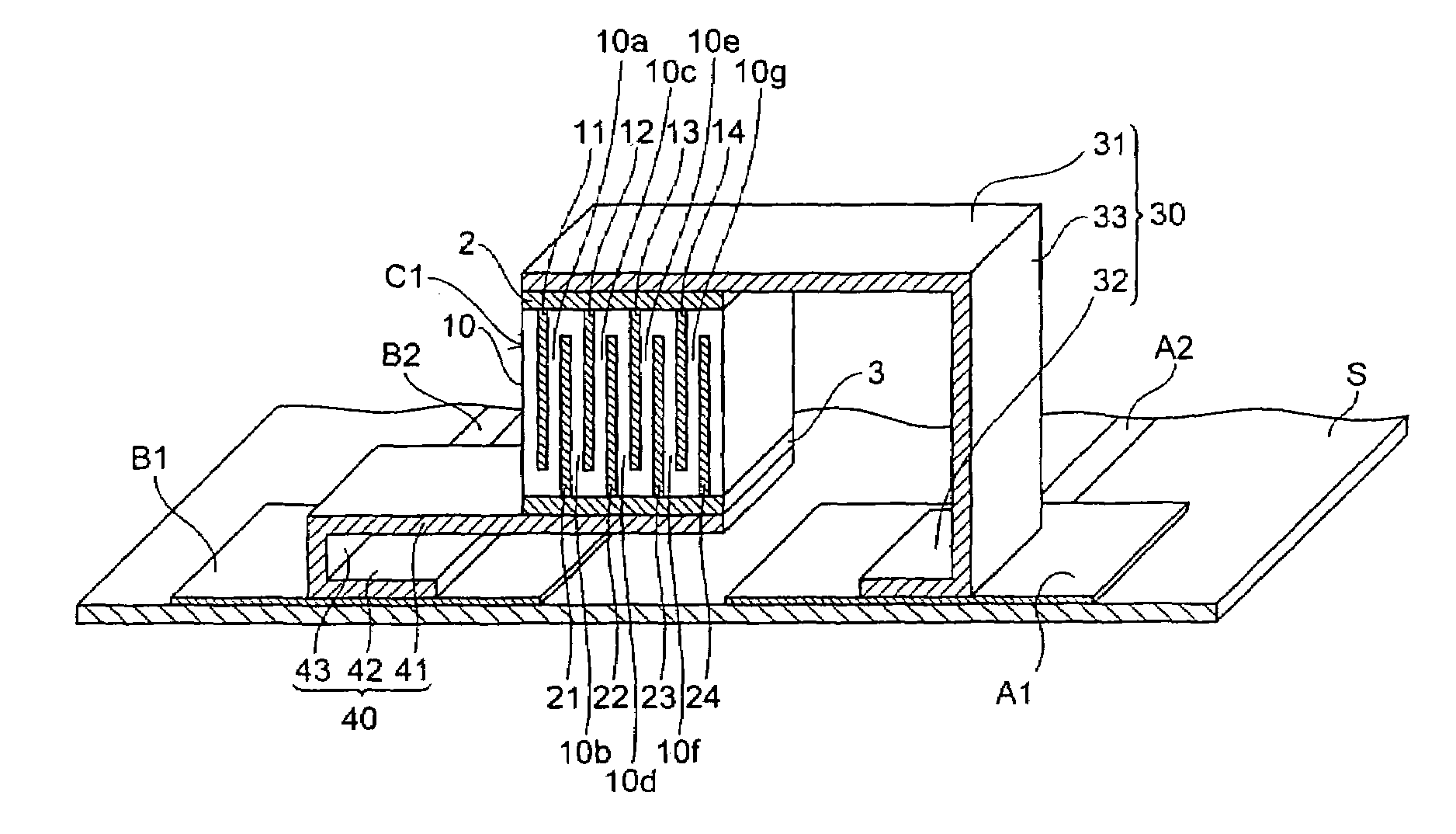 Ceramic capacitor mounting structure and ceramic capacitor