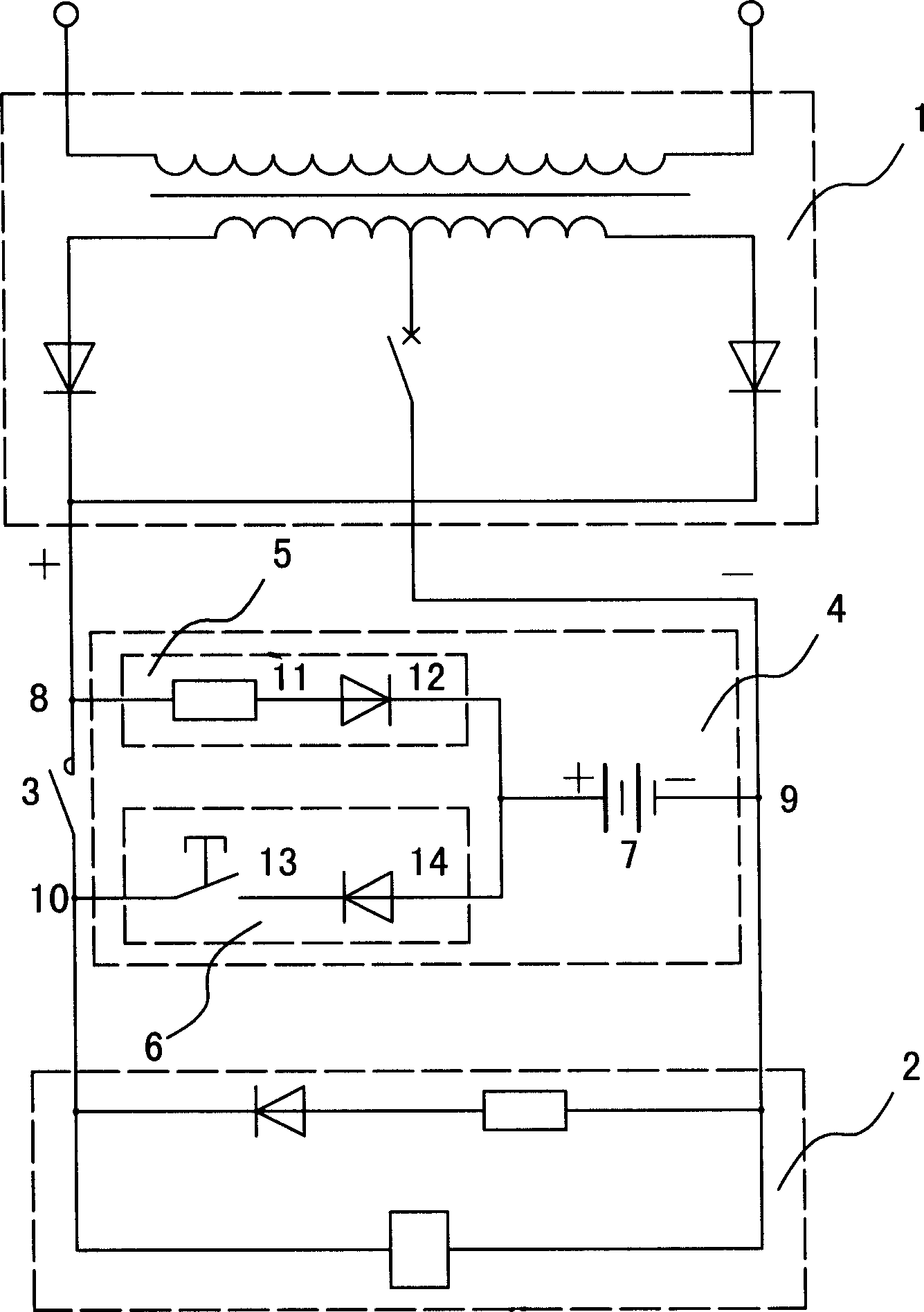 Slewing normally disengaged brake circuit of tower crane having emergent braking function in power turn-off situation