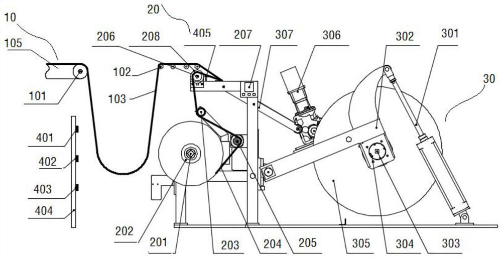 Belted layer winding device and control method