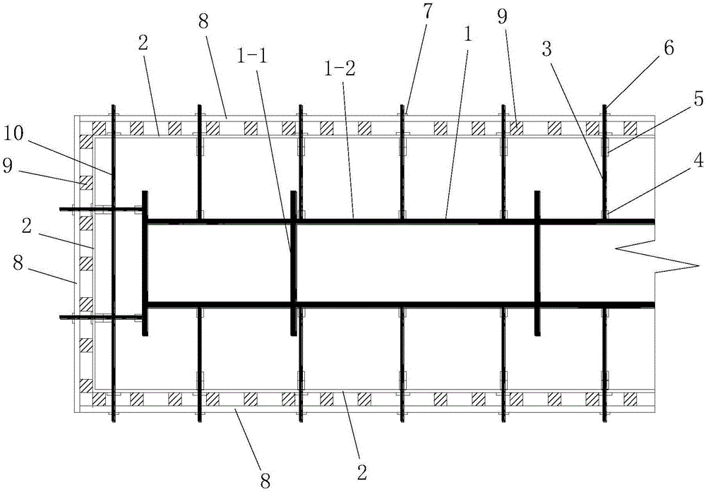 Steel reinforced concrete structure formwork sleeve threaded rod pulling construction method