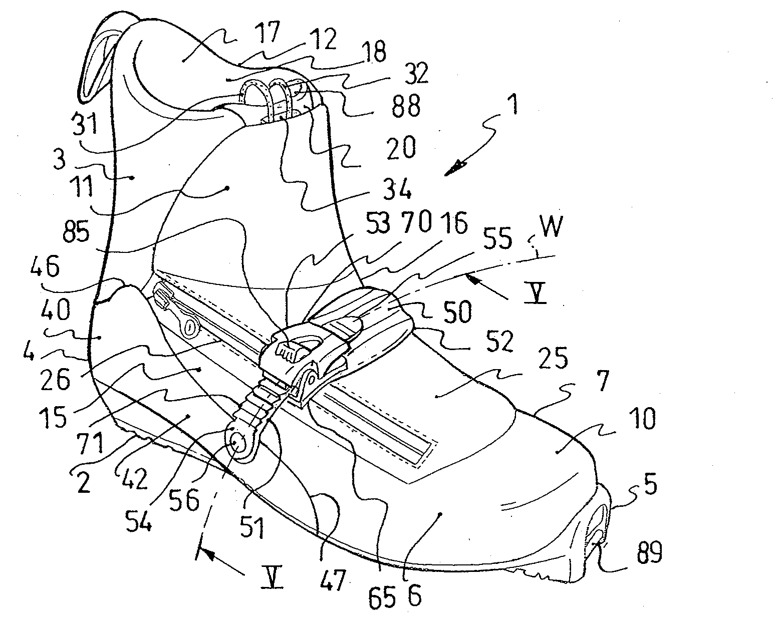 Boot with improved tightening of the upper