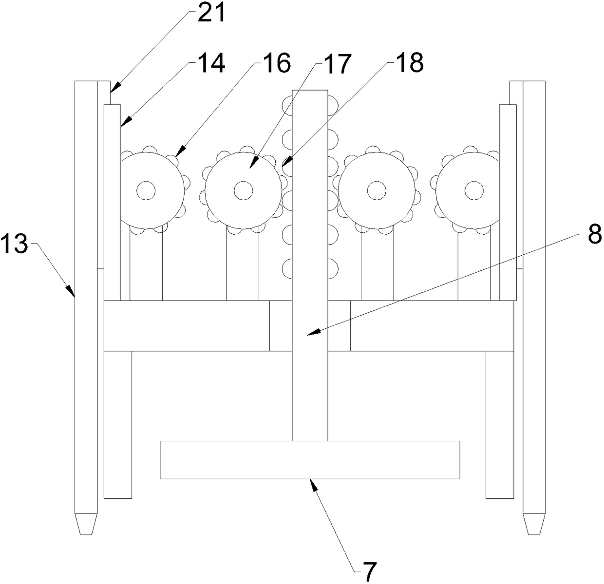 Tamping device for road engineering