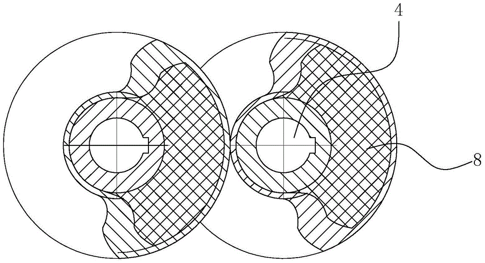 Two-screw pump and preparation method of corresponding rubber lined screw rods of two-screw pump