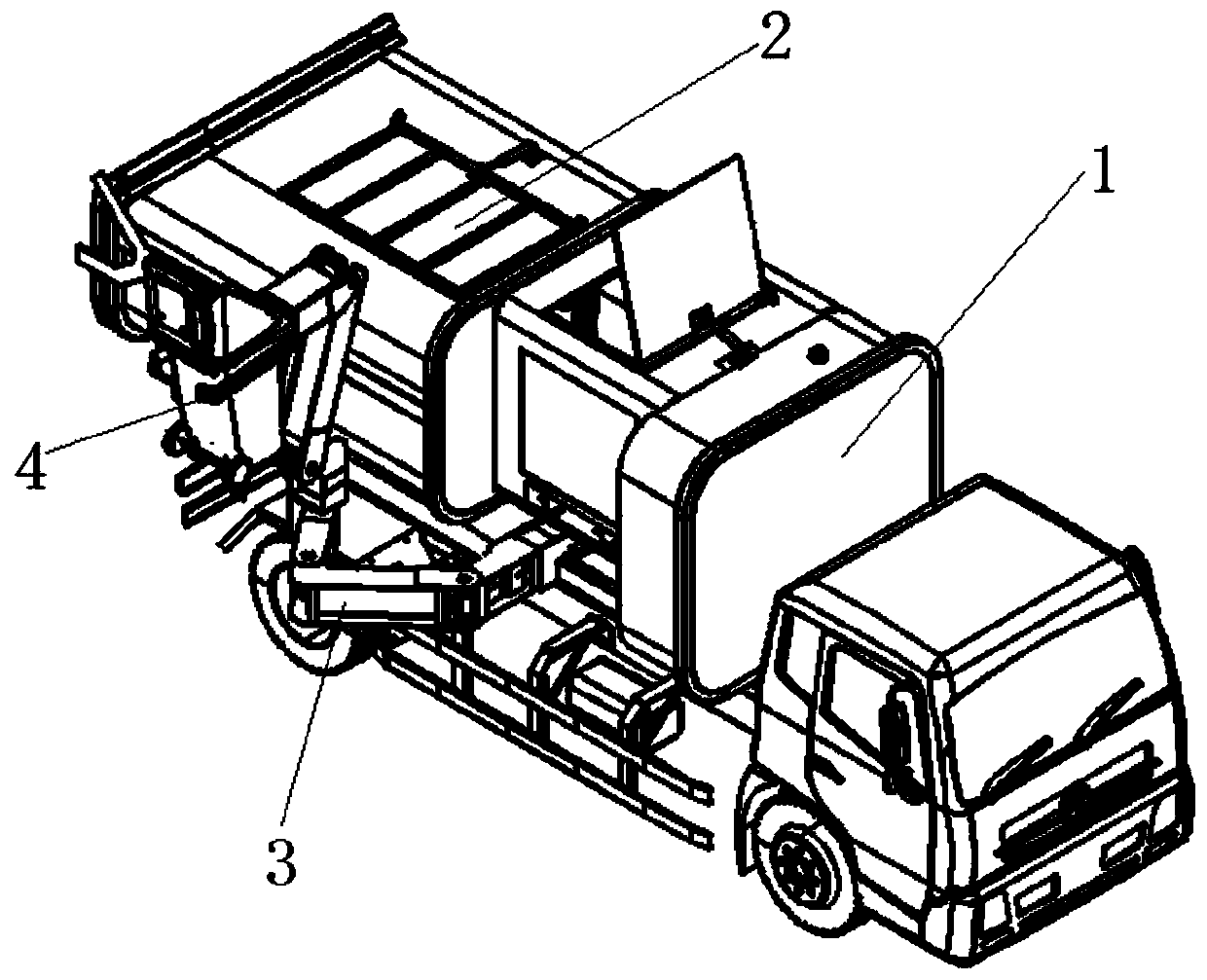 Road garbage can and garbage truck