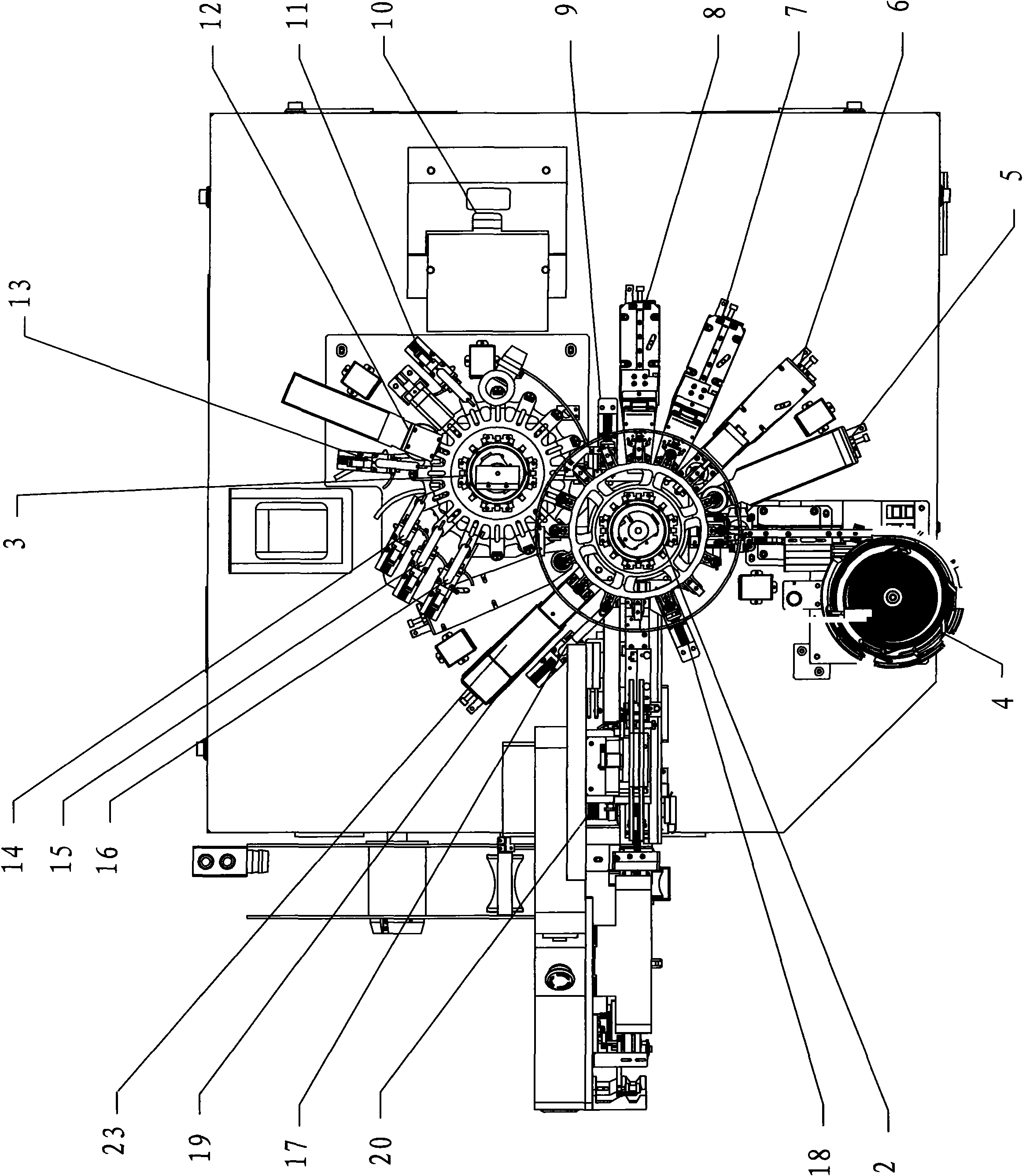 All-in-one machine of semiconductor device for testing, sorting, marking and braiding and one-stop processing method