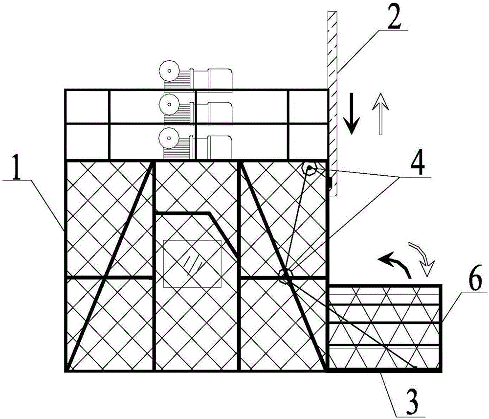 Bridged safety door construction elevator