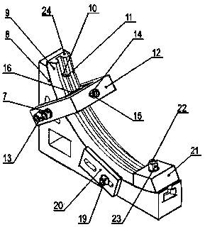 Milling cutting installing and clamping tooling for end surface of circular arc-shaped clamp hoop