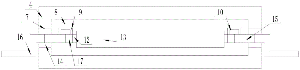 Bearing device for fixed length moving cutting of textile fabric