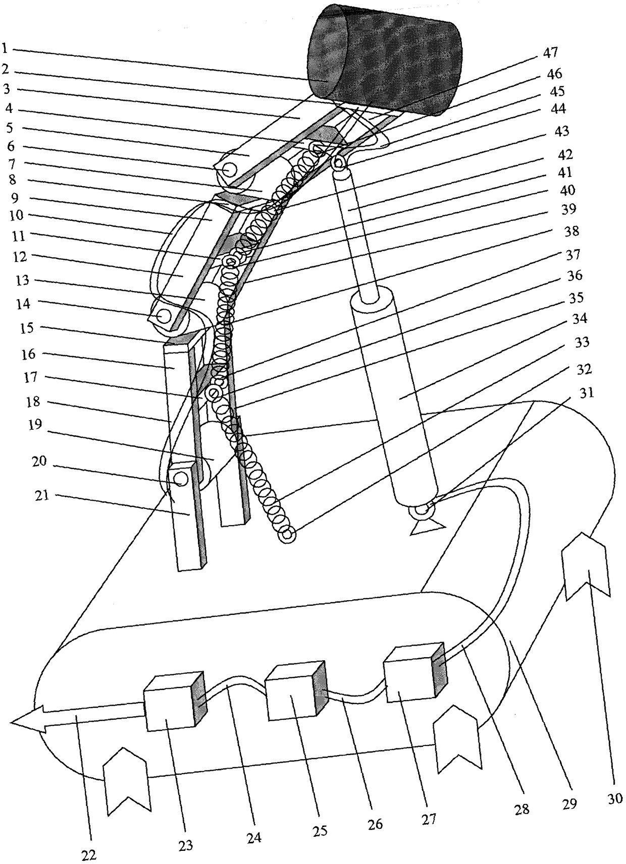 Bionic forklift-type deep sea small and medium-sized seawater desalination apparatus